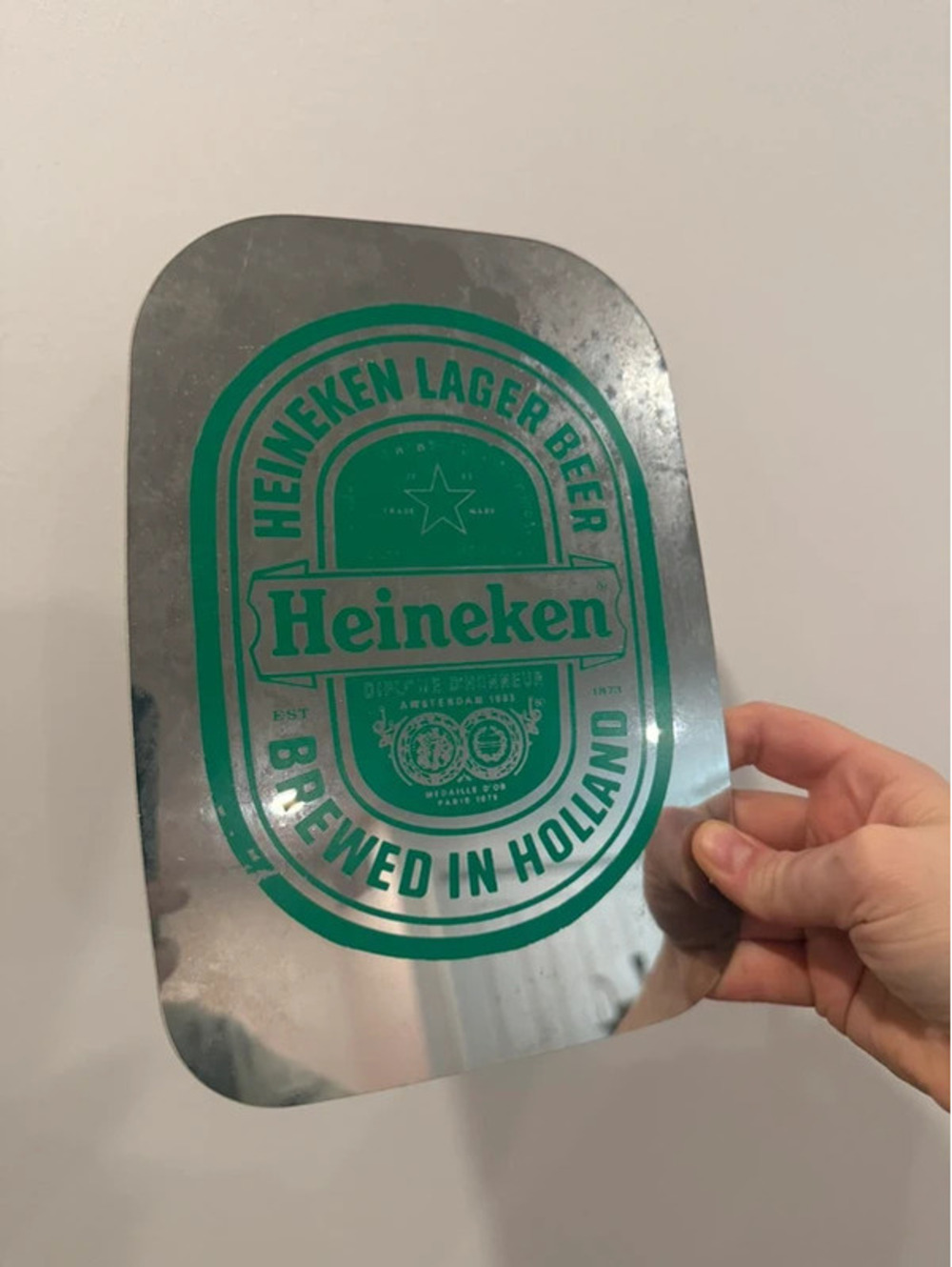 Vintage Heineken Advertising Mirror Bar Pub Decor